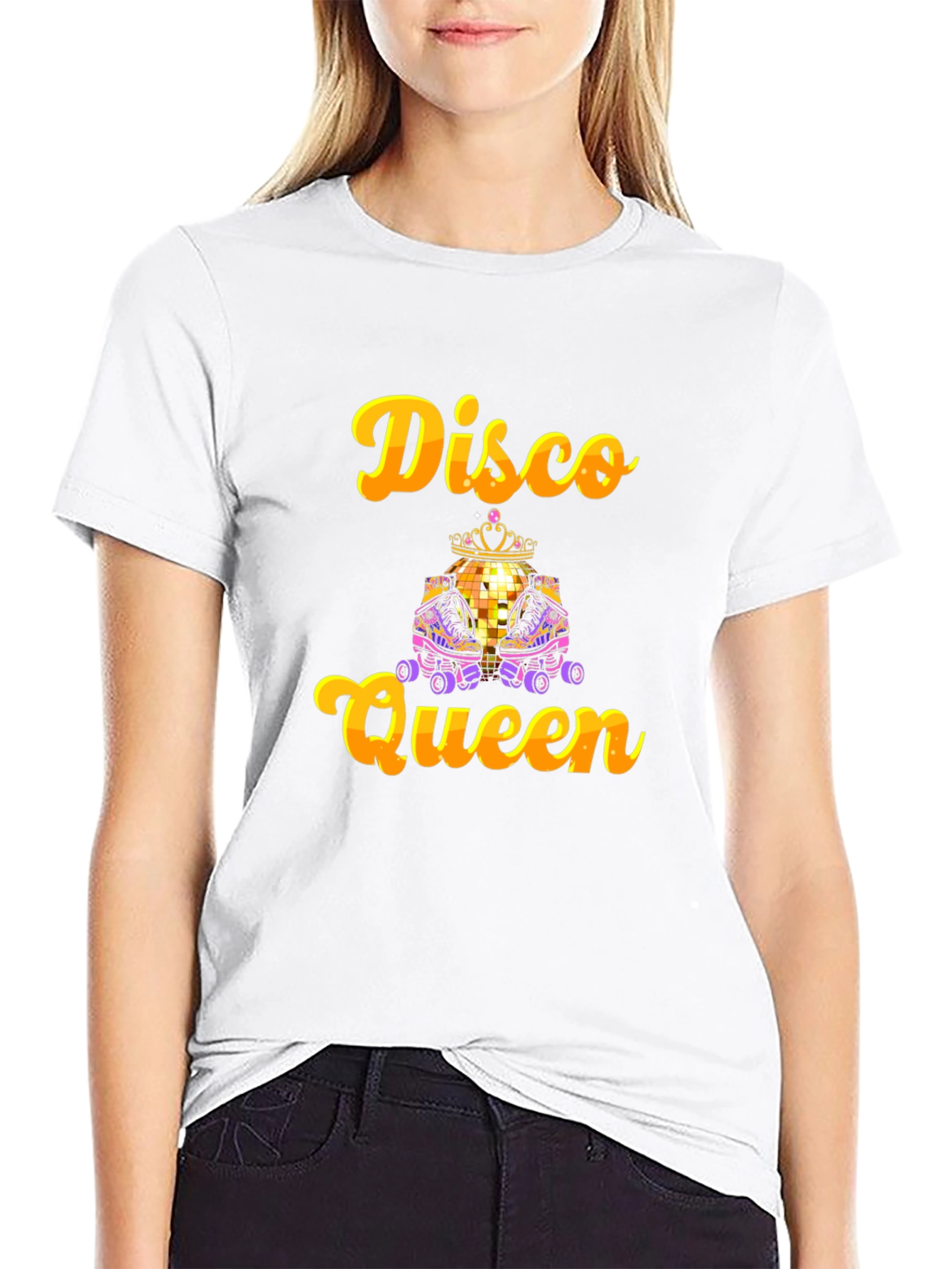 Disco Queen T-Shirt - Retro Roller Skate Design