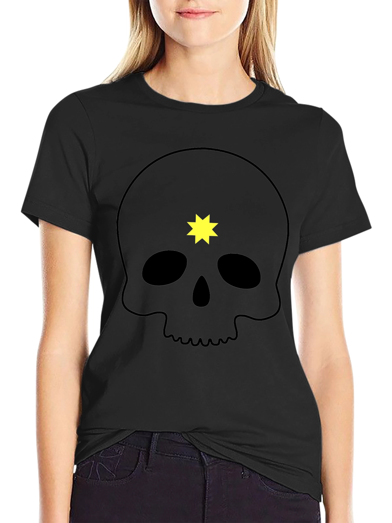 Skull & Star Graphic Tee - Mens Black T-Shirt