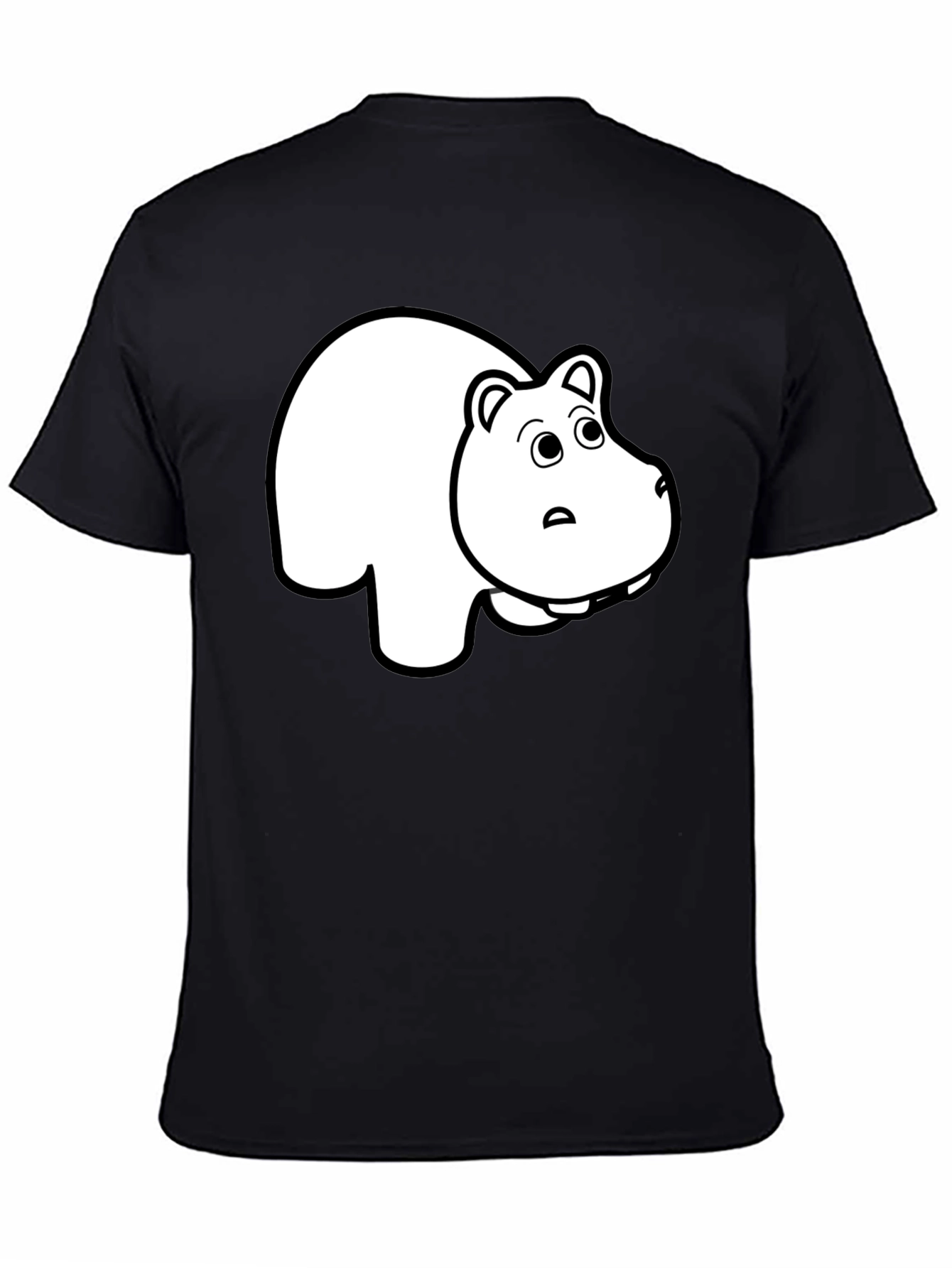 Black T-Shirt with Hippo Graphic