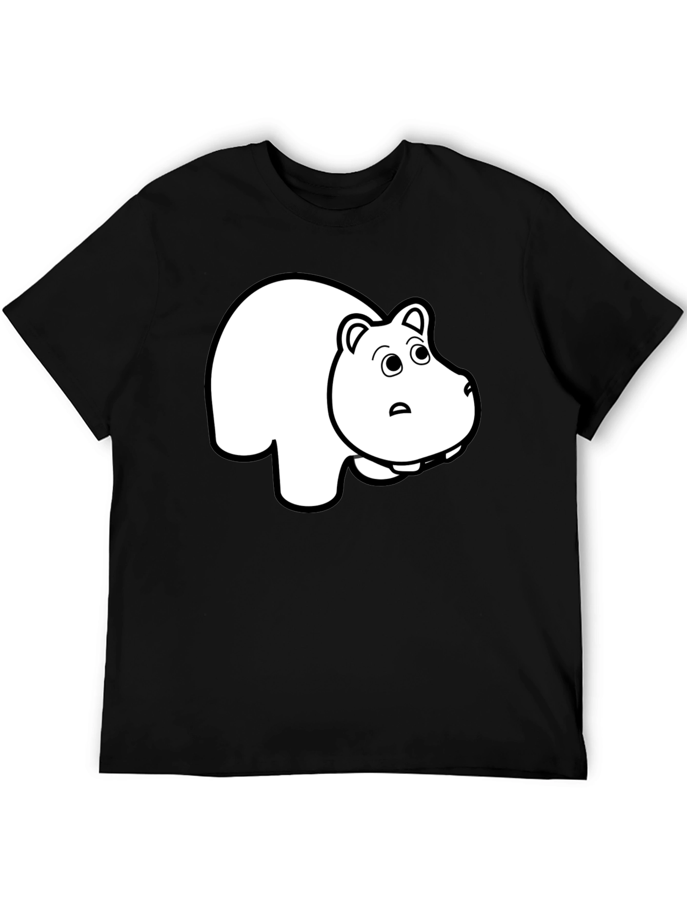 Black T-Shirt with Hippo Graphic