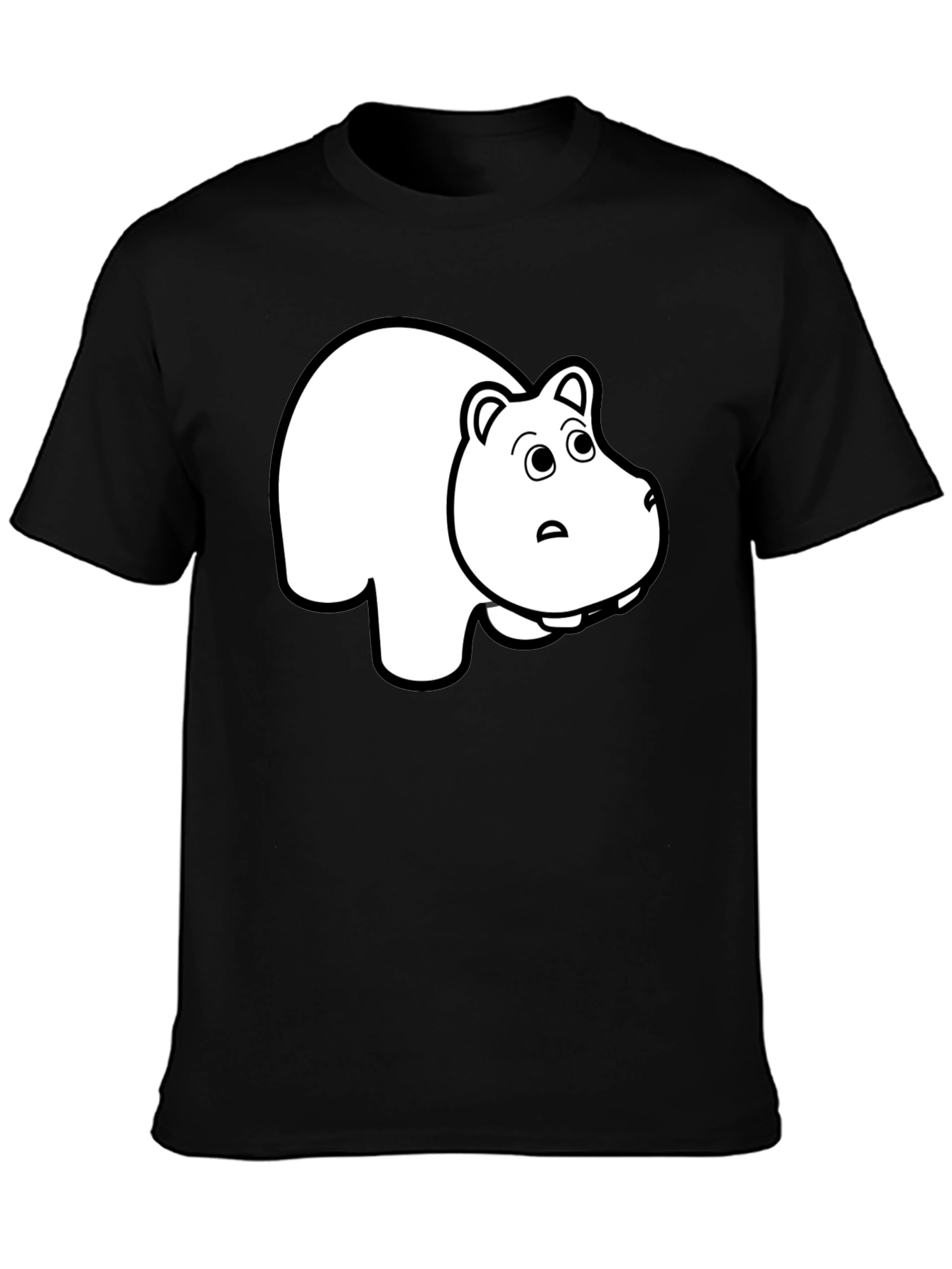 Black T-Shirt with Hippo Graphic