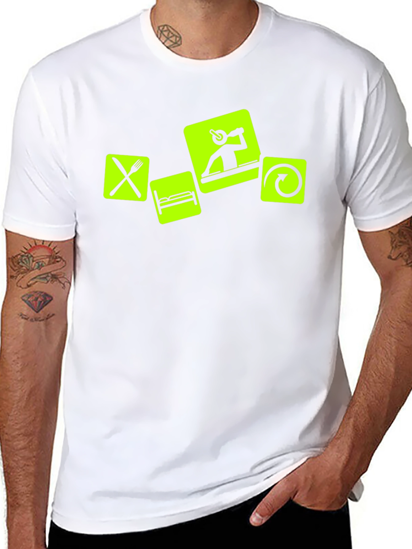 Eat Sleep DJ Repeat - Black Graphic T-Shirt