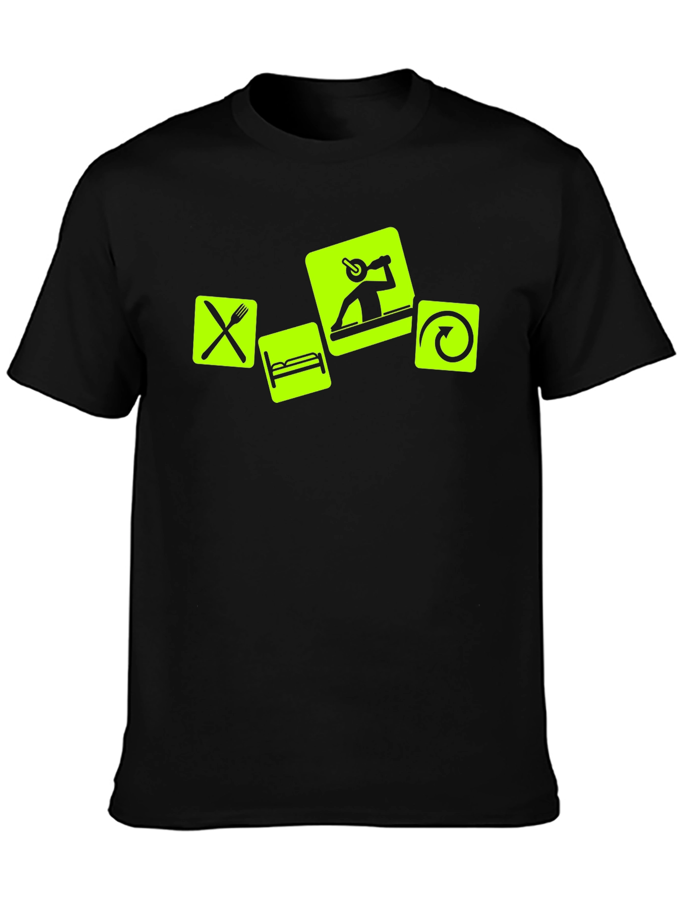 Eat Sleep DJ Repeat - Black Graphic T-Shirt