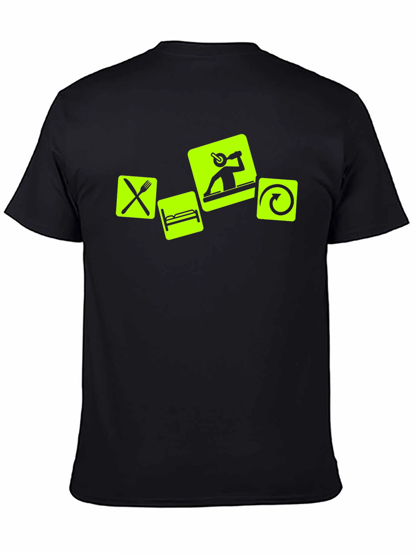 Eat Sleep DJ Repeat - Black Graphic T-Shirt