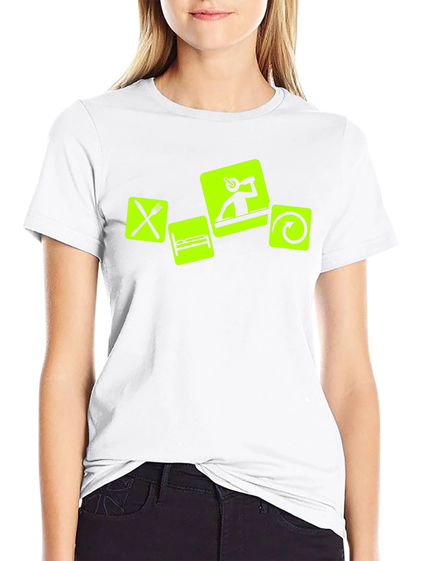 Eat Sleep DJ Repeat - Black Graphic T-Shirt