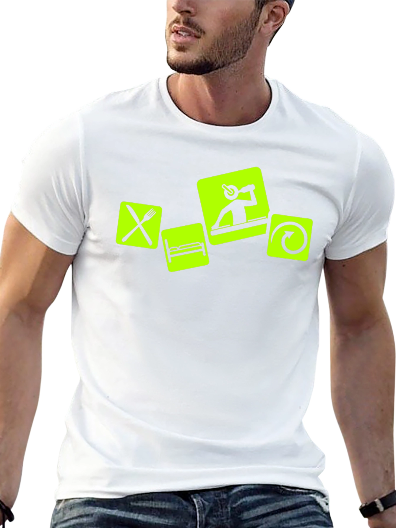 Eat Sleep DJ Repeat - Black Graphic T-Shirt