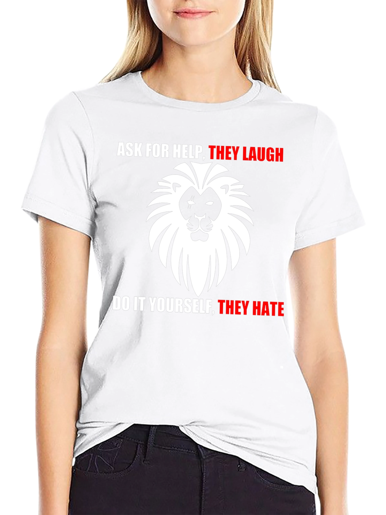 Ask For Help Lion Graphic T-Shirt
