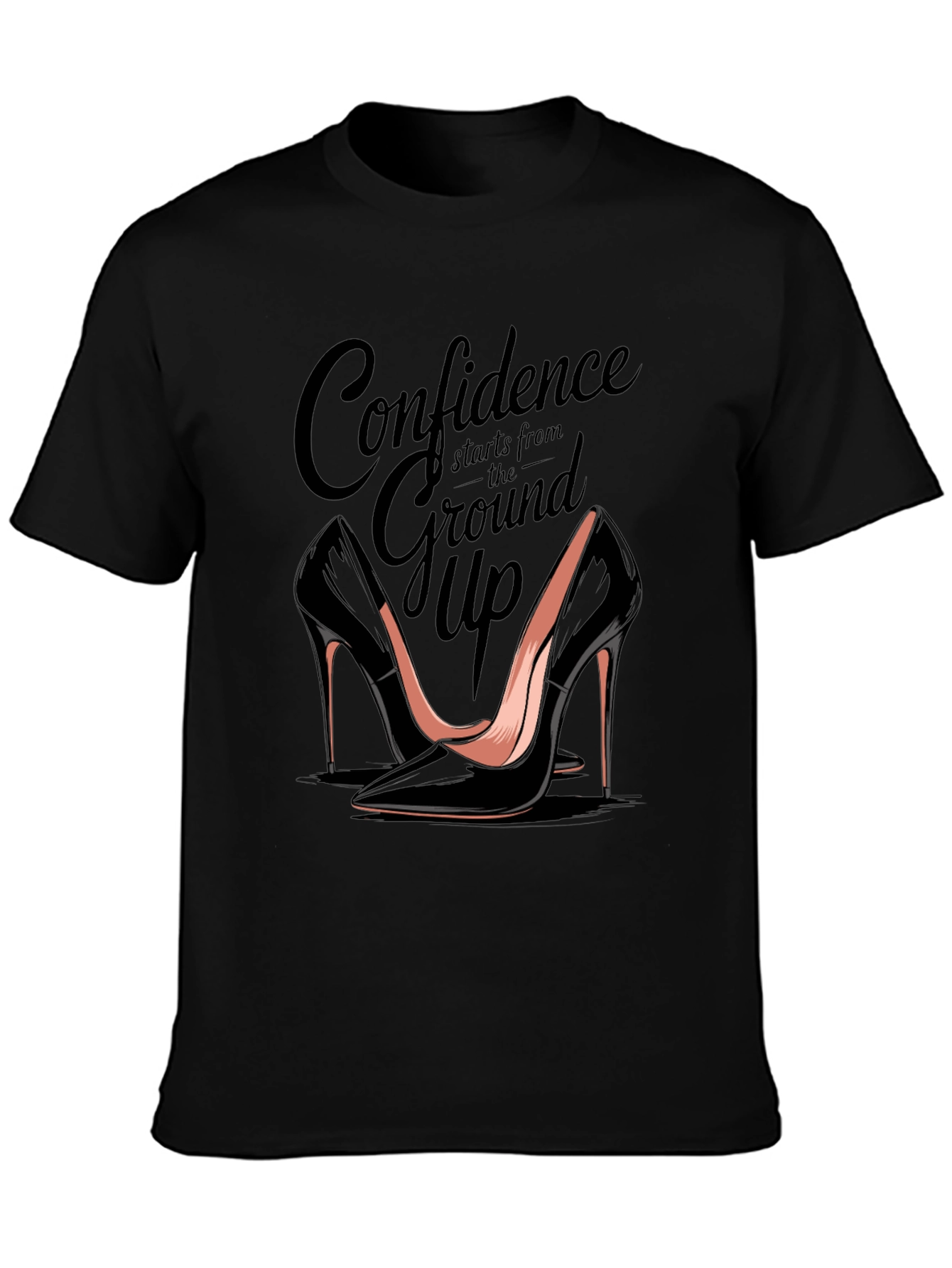 Confidence Heels T-Shirt - Stylish Womens Fashion Tee