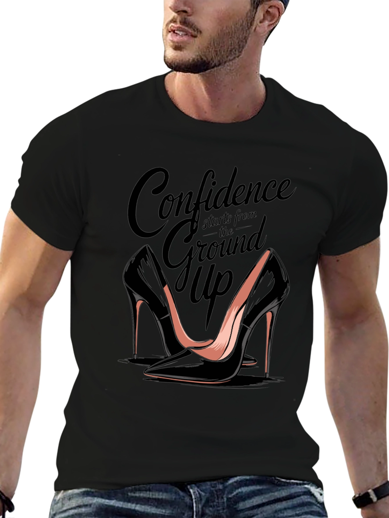 Confidence Heels T-Shirt - Stylish Womens Fashion Tee