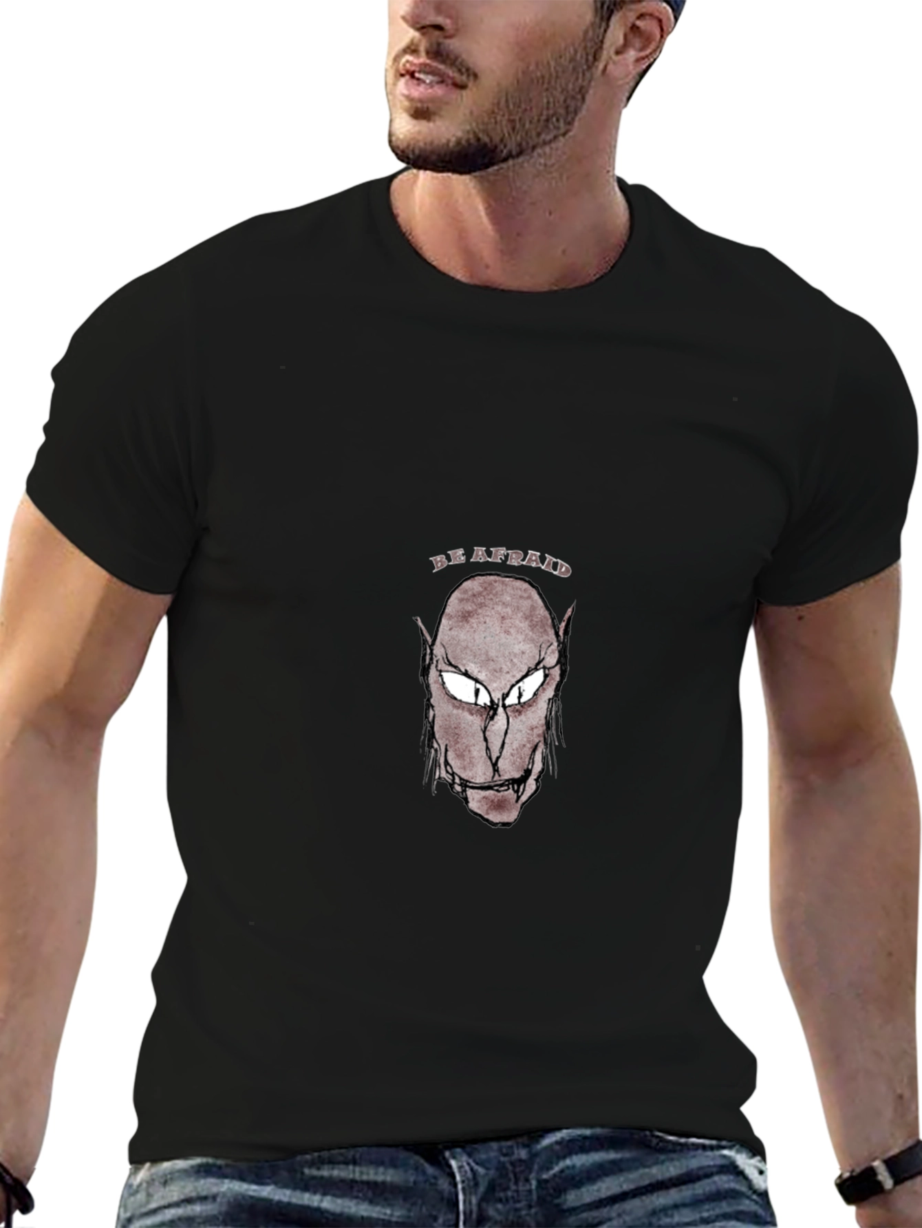 Be Afraid Graphic T-Shirt - Black Cotton Tee