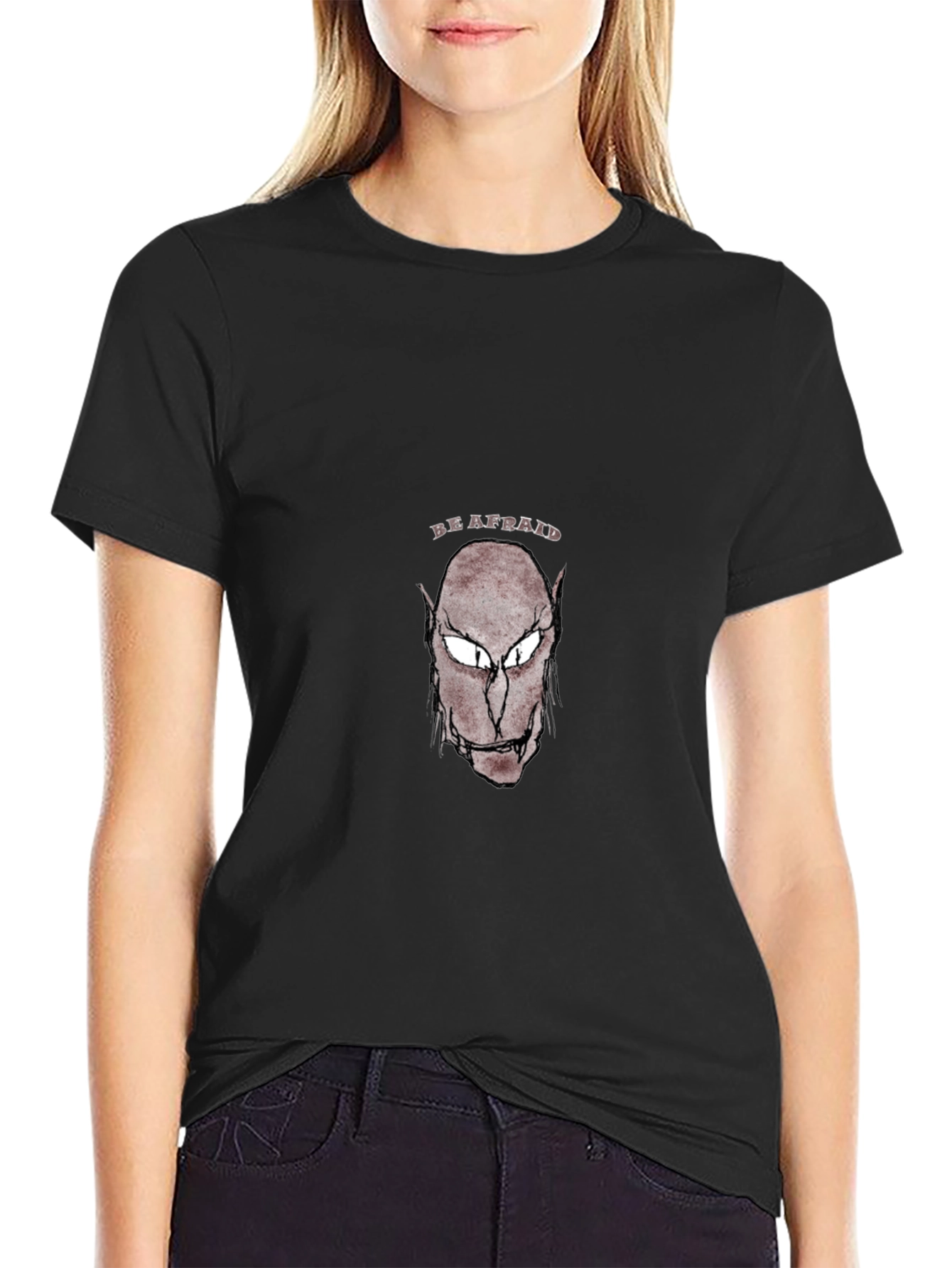 Be Afraid Graphic T-Shirt - Black Cotton Tee