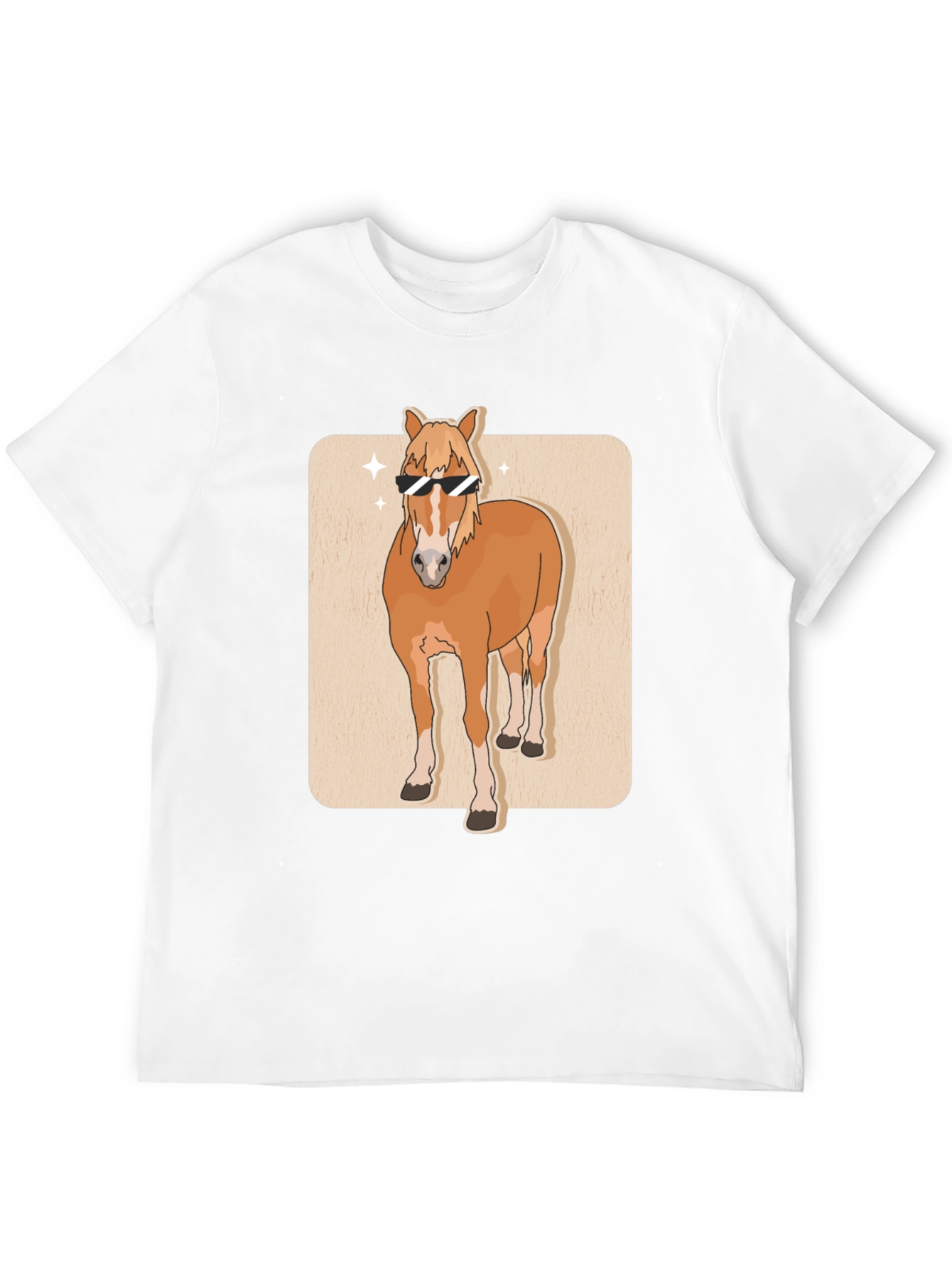 Cool Horse Graphic Tee - Black Cotton T-Shirt
