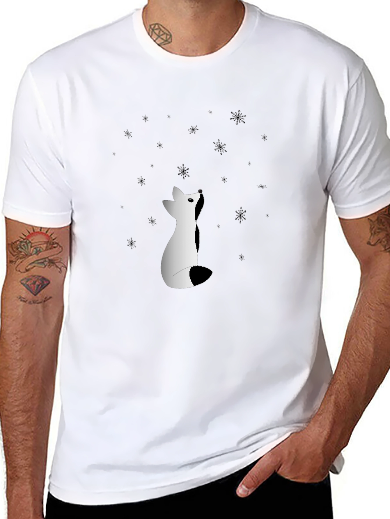 Black Fox Stargazer T-Shirt - Winter Design