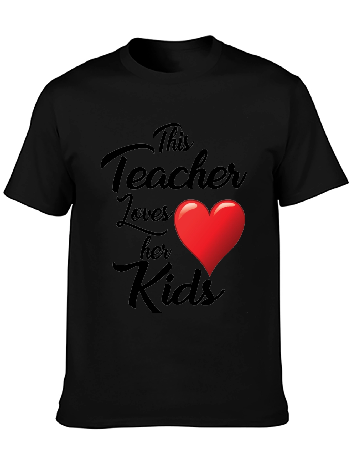 Teacher Love Kids Graphic Tee - Black