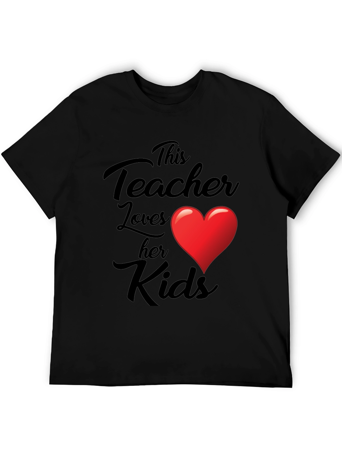 Teacher Love Kids Graphic Tee - Black