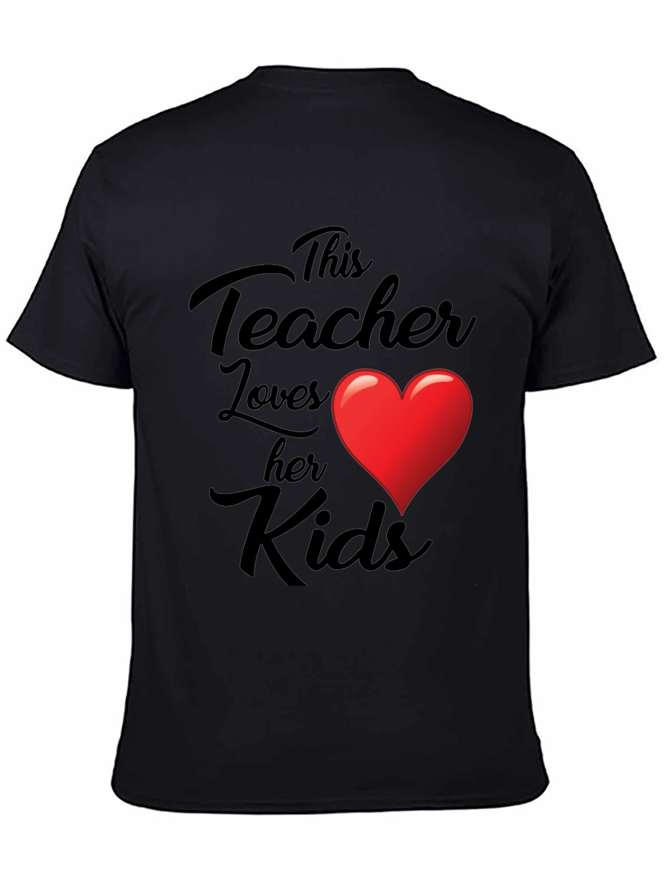 Teacher Love Kids Graphic Tee - Black