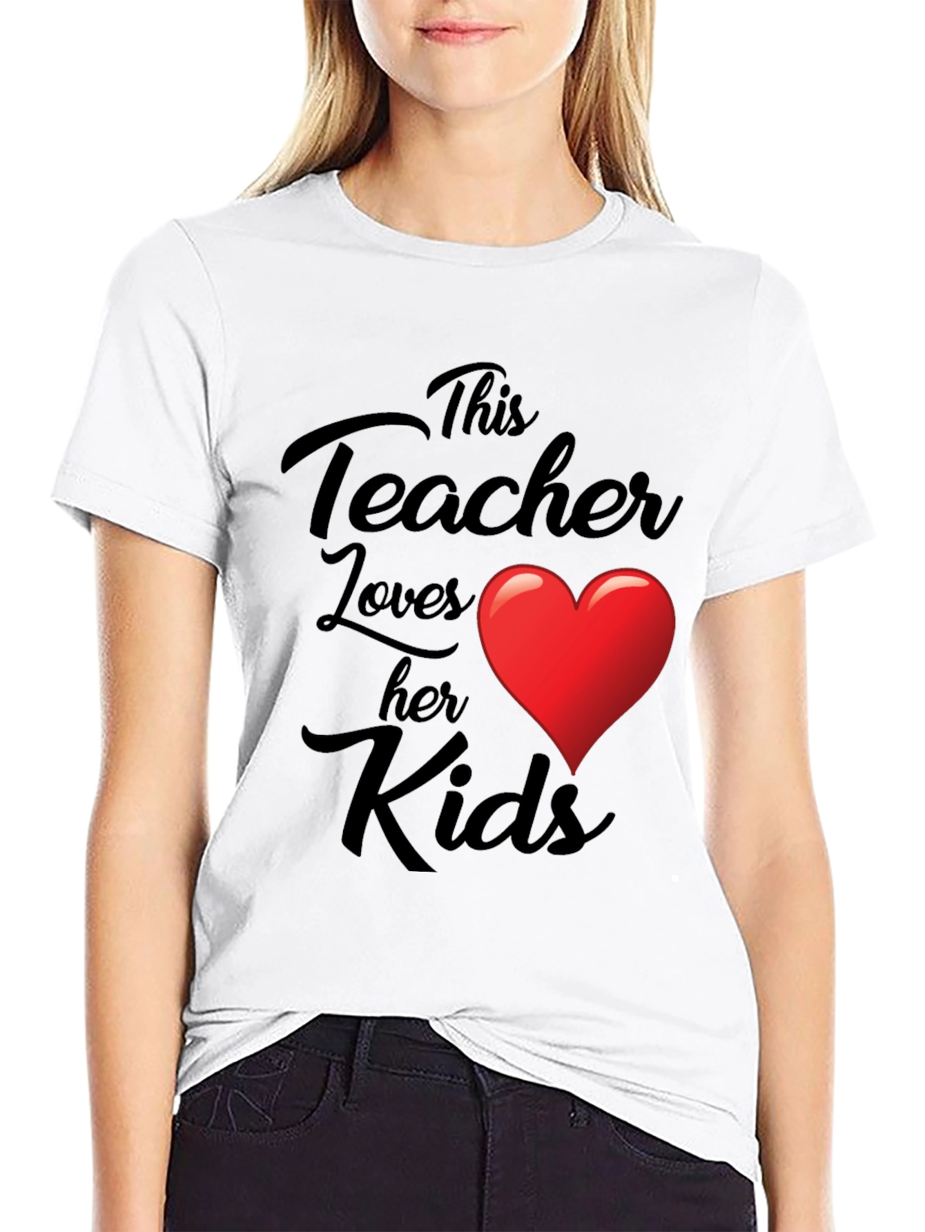 Teacher Love Kids Graphic Tee - Black