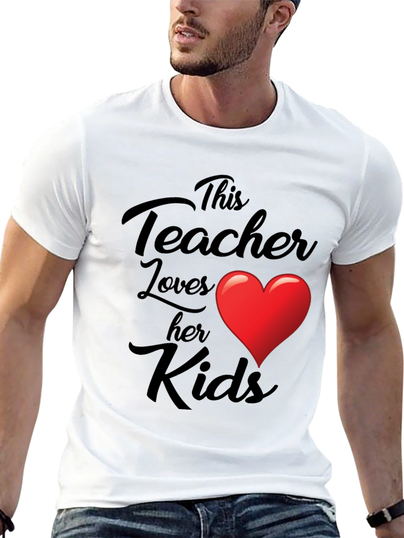 Teacher Love Kids Graphic Tee - Black