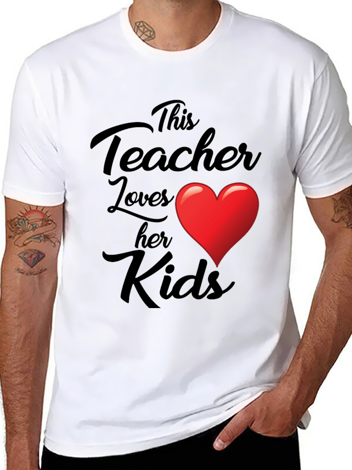 Teacher Love Kids Graphic Tee - Black