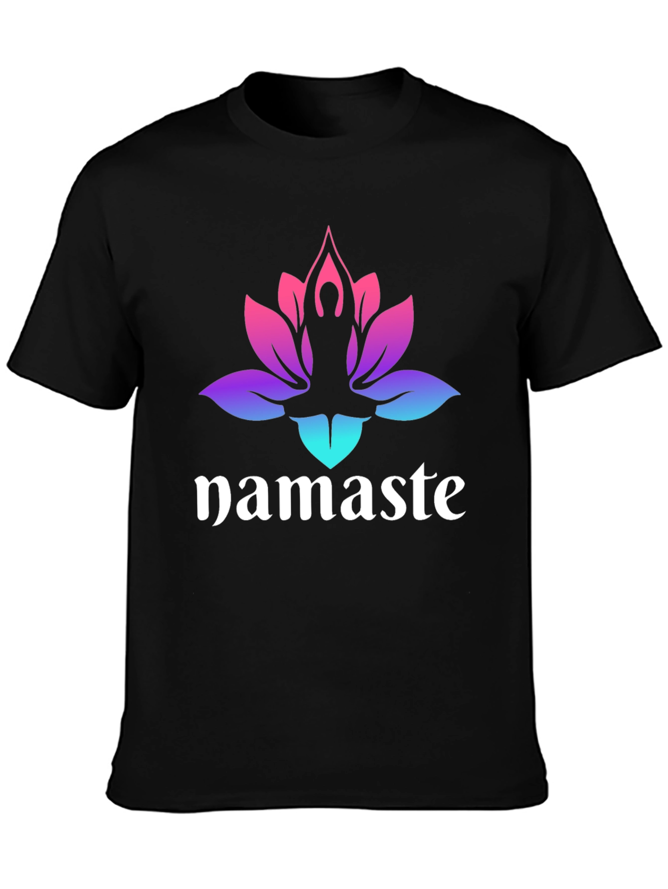 Namaste Lotus Yoga T-Shirt - Gradient Design