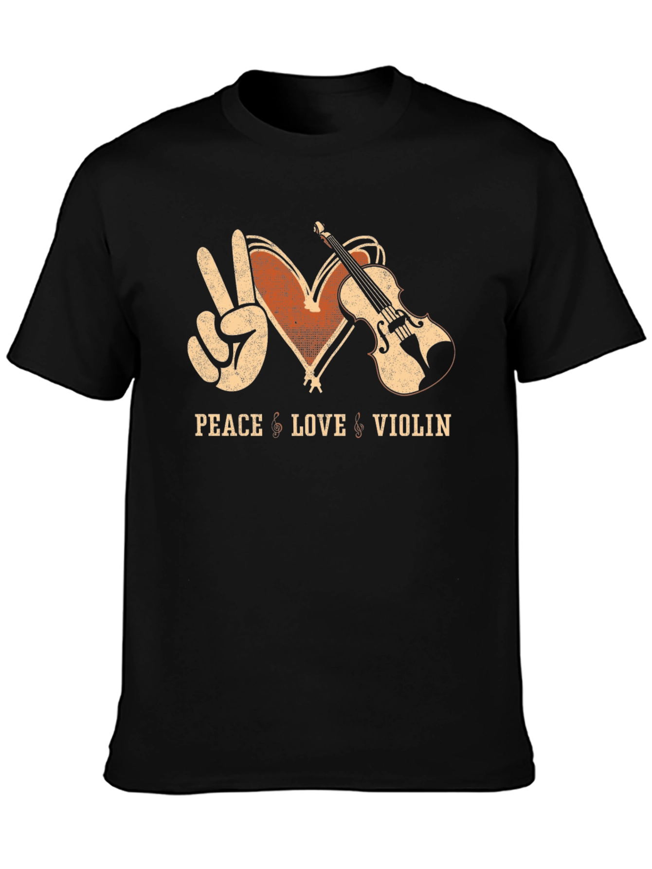 Peace Love Violin T-Shirt - Music Lover Tee