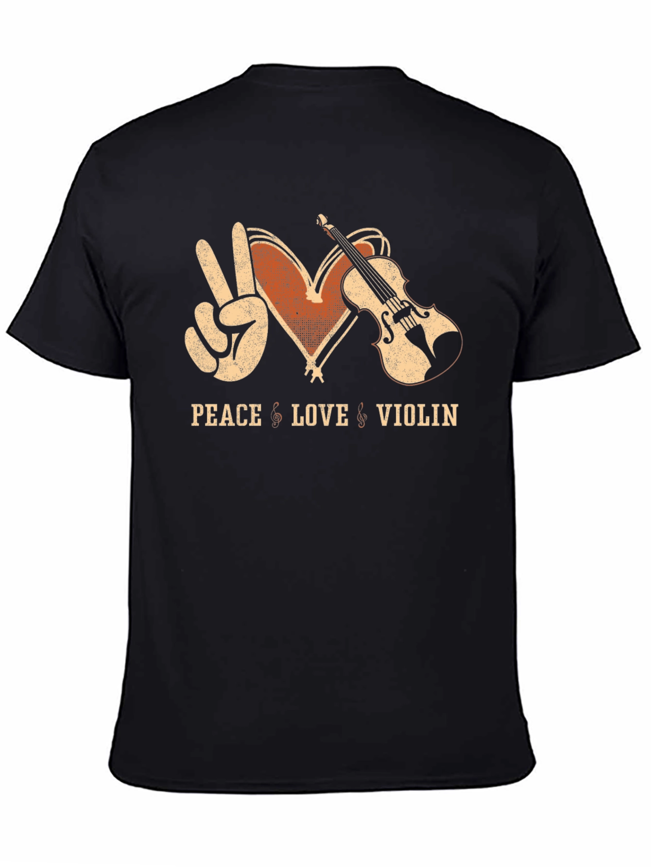 Peace Love Violin T-Shirt - Music Lover Tee