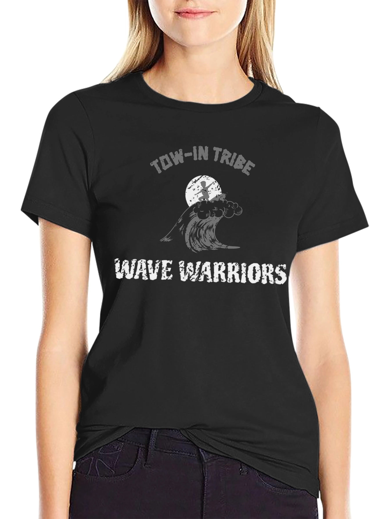 Tow-In Tribe Wave Warriors Black T-Shirt