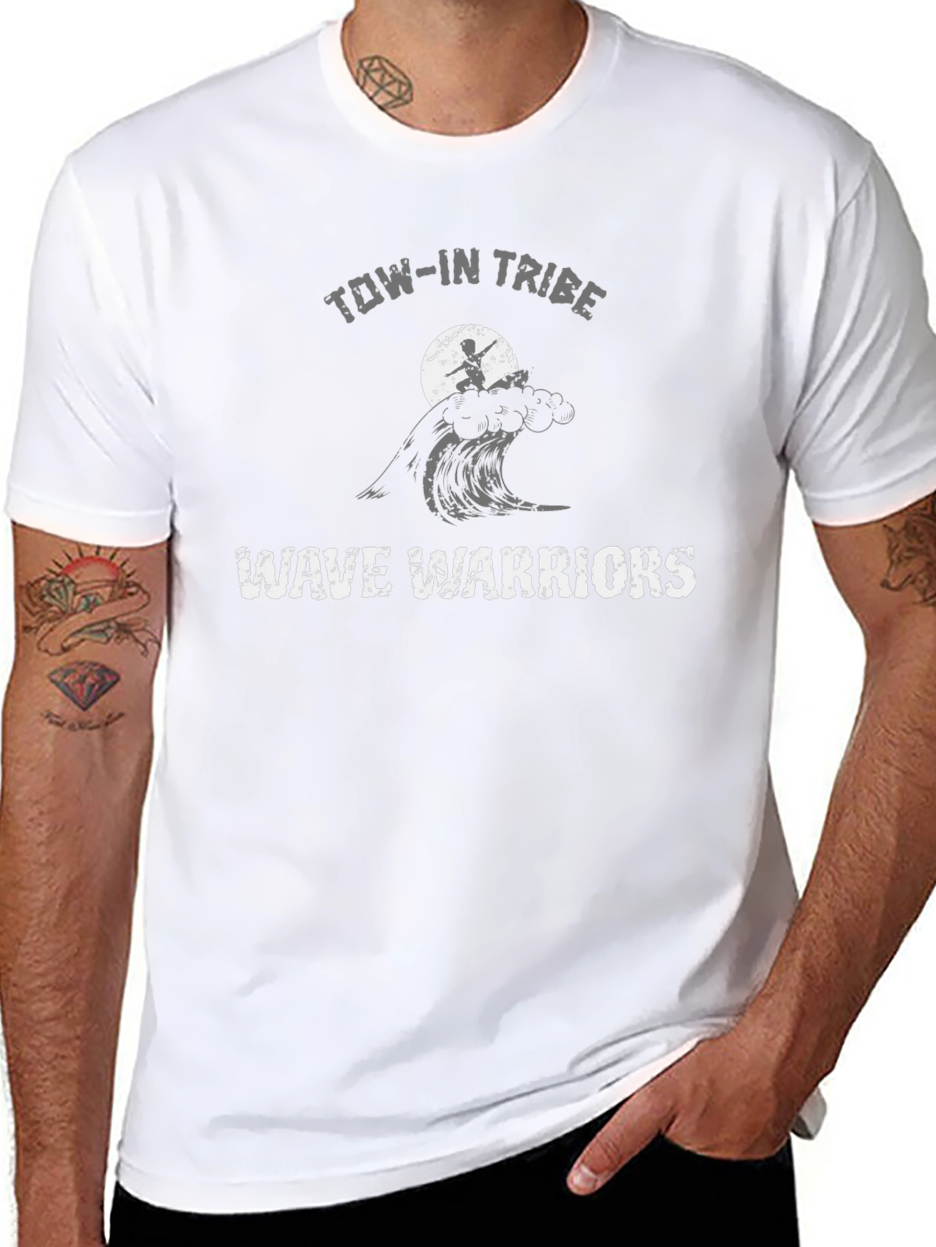 Tow-In Tribe Wave Warriors Black T-Shirt