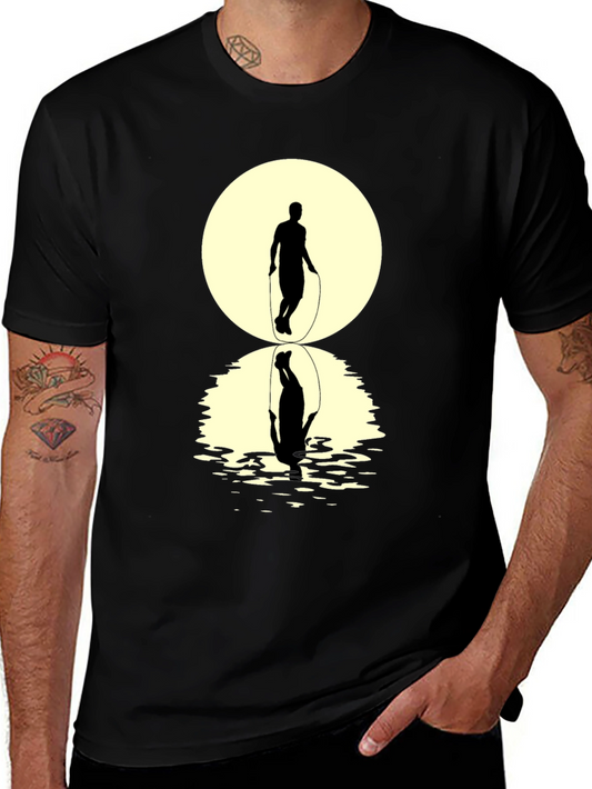 Jump Rope Silhouette Graphic Tee - Reflective Design