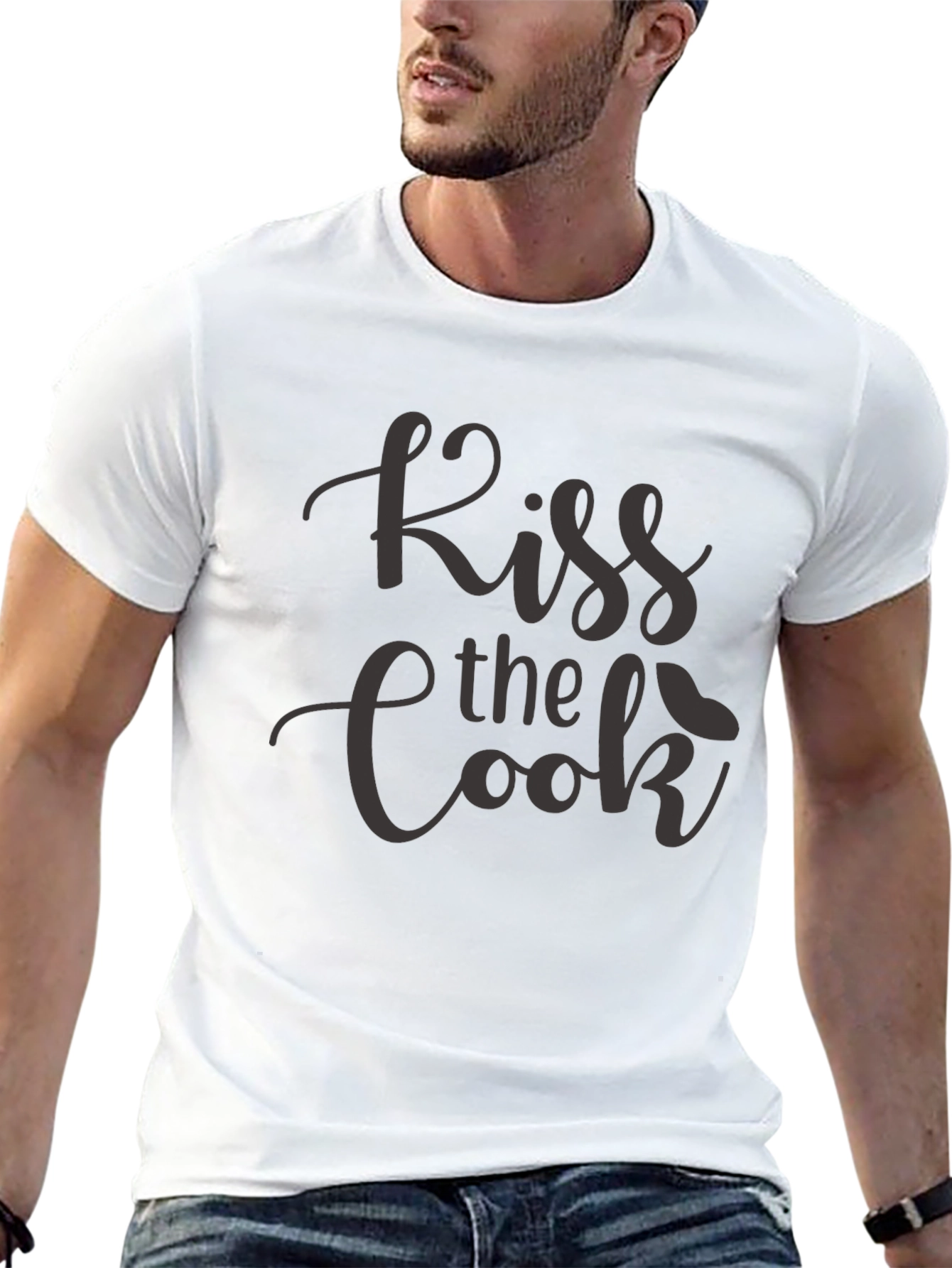 Kiss the Cook Graphic T-Shirt - Novelty Kitchen Apparel