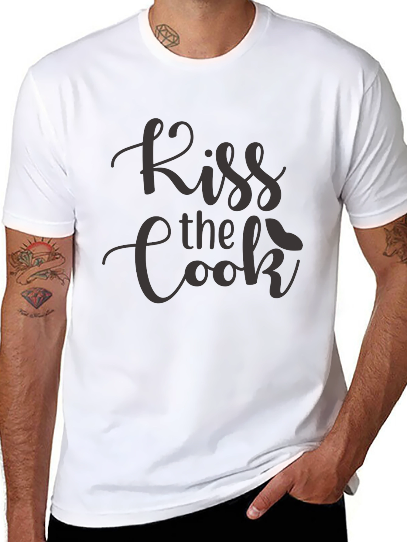 Kiss the Cook Graphic T-Shirt - Novelty Kitchen Apparel