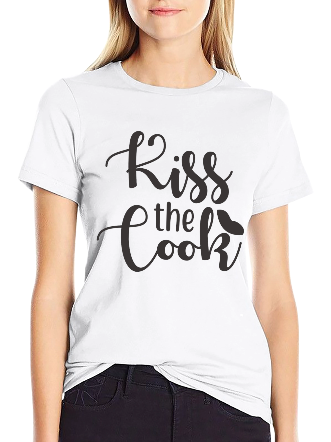 Kiss the Cook Graphic T-Shirt - Novelty Kitchen Apparel