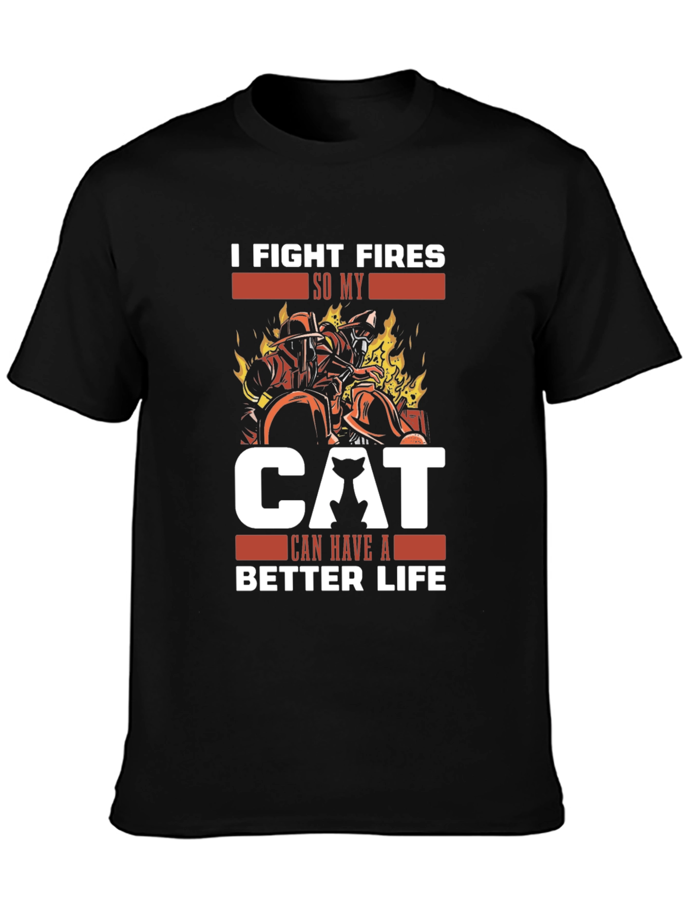 Firefighter Cat Lover T-Shirt