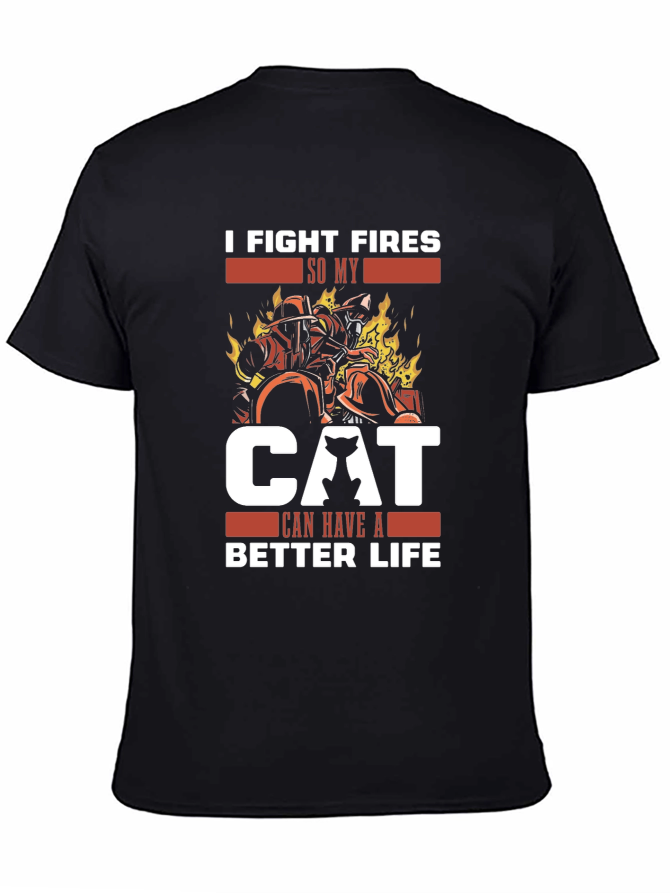 Firefighter Cat Lover T-Shirt