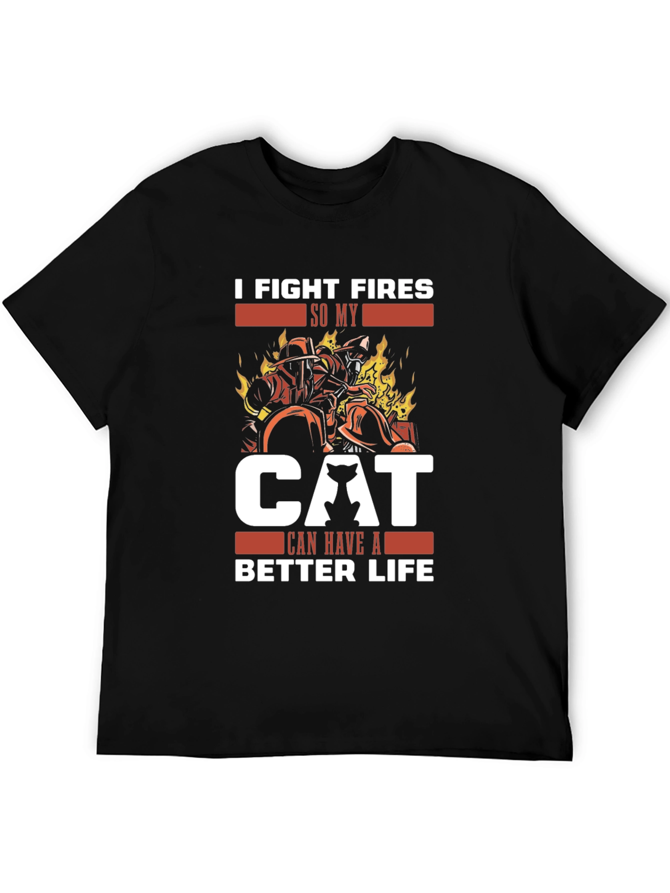 Firefighter Cat Lover T-Shirt