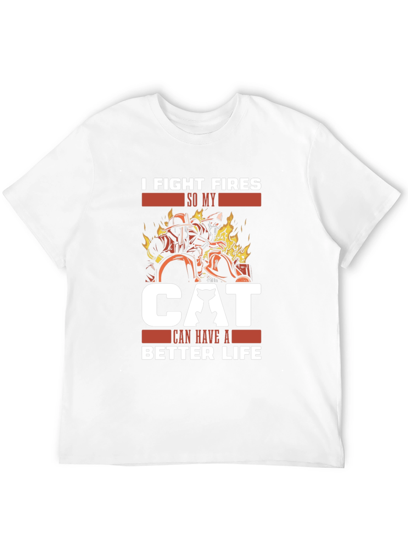 Firefighter Cat Lover T-Shirt