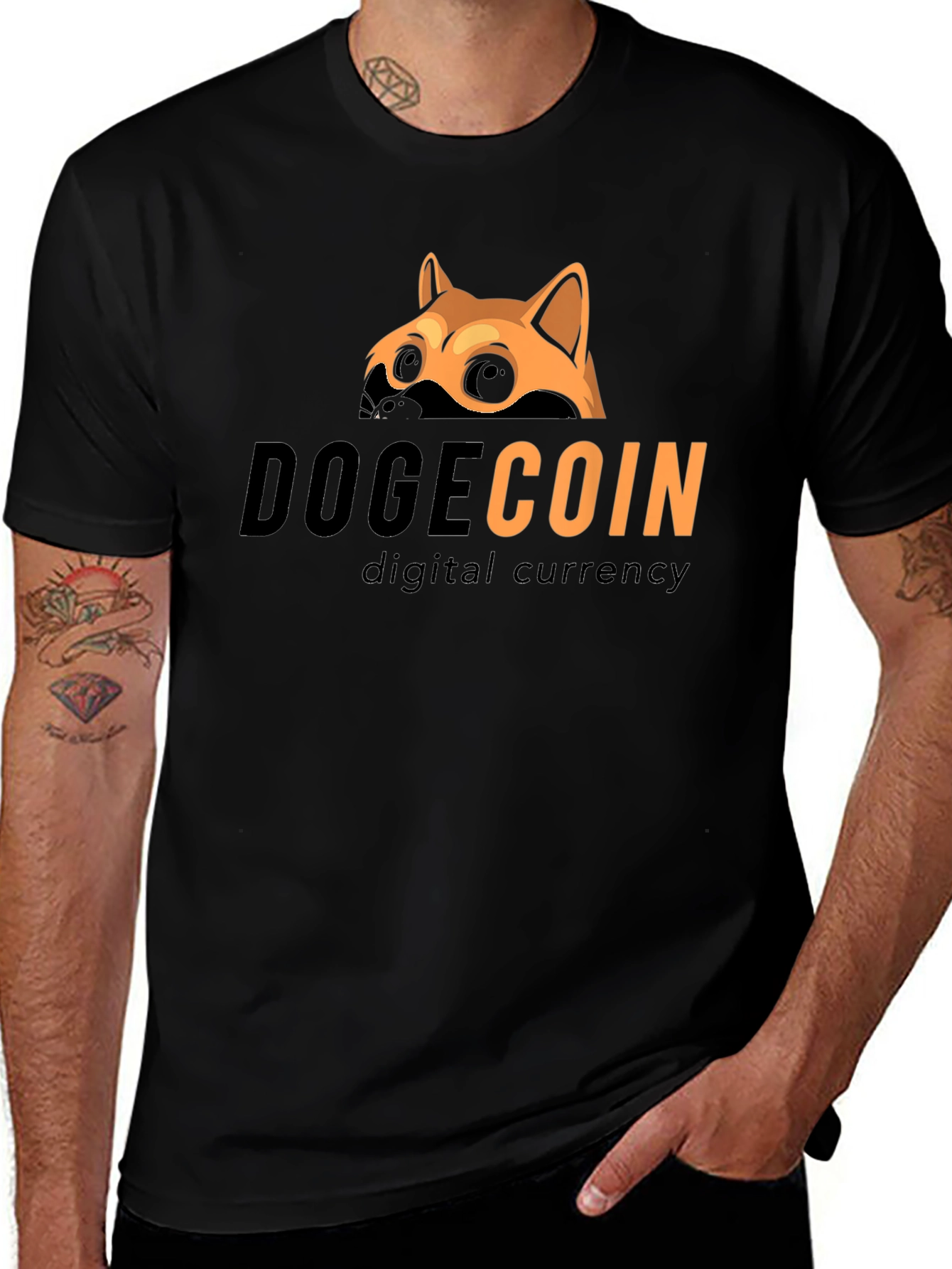 DogeCoin Digital Currency Black T-Shirt