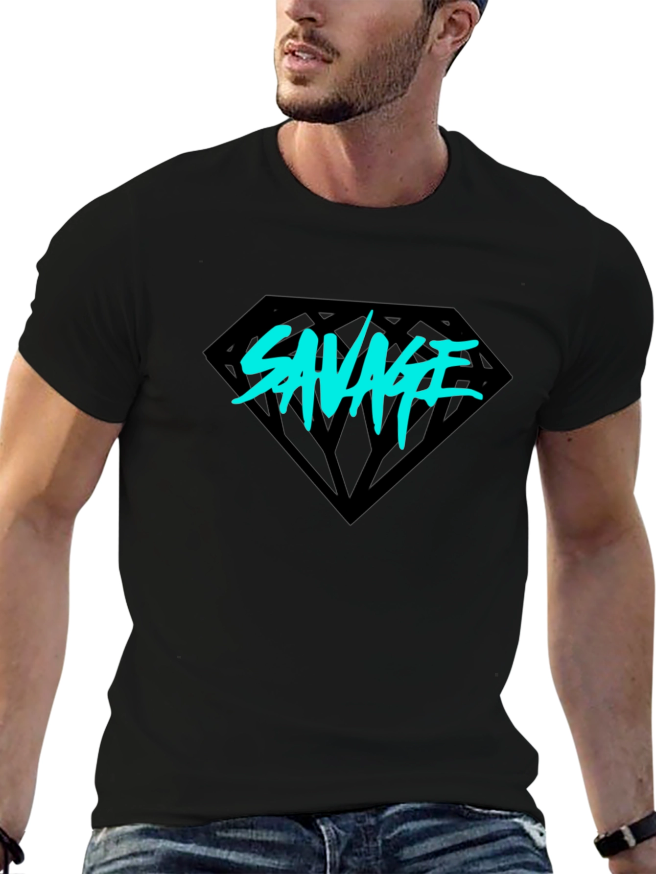 Savage Diamond Graphic Tee - Black