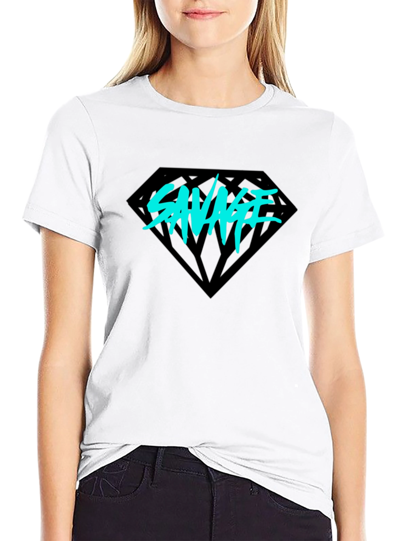 Savage Diamond Graphic Tee - Black