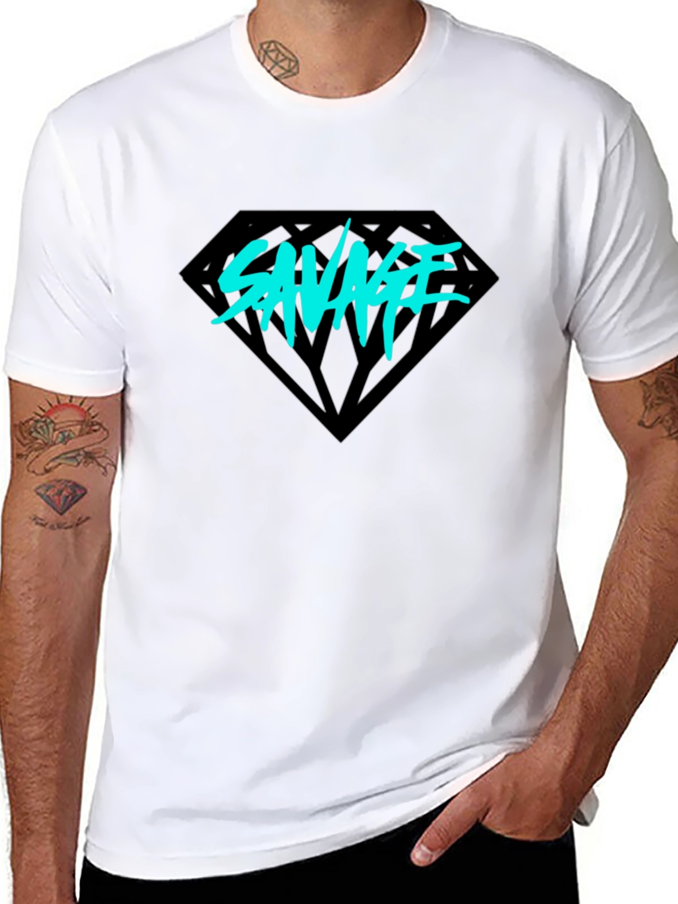 Savage Diamond Graphic Tee - Black