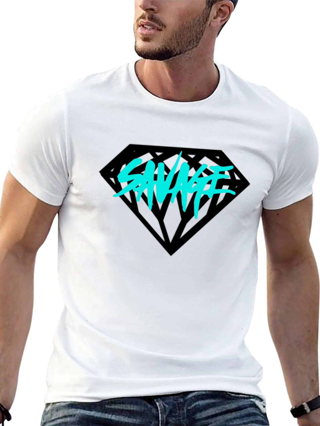 Savage Diamond Graphic Tee - Black