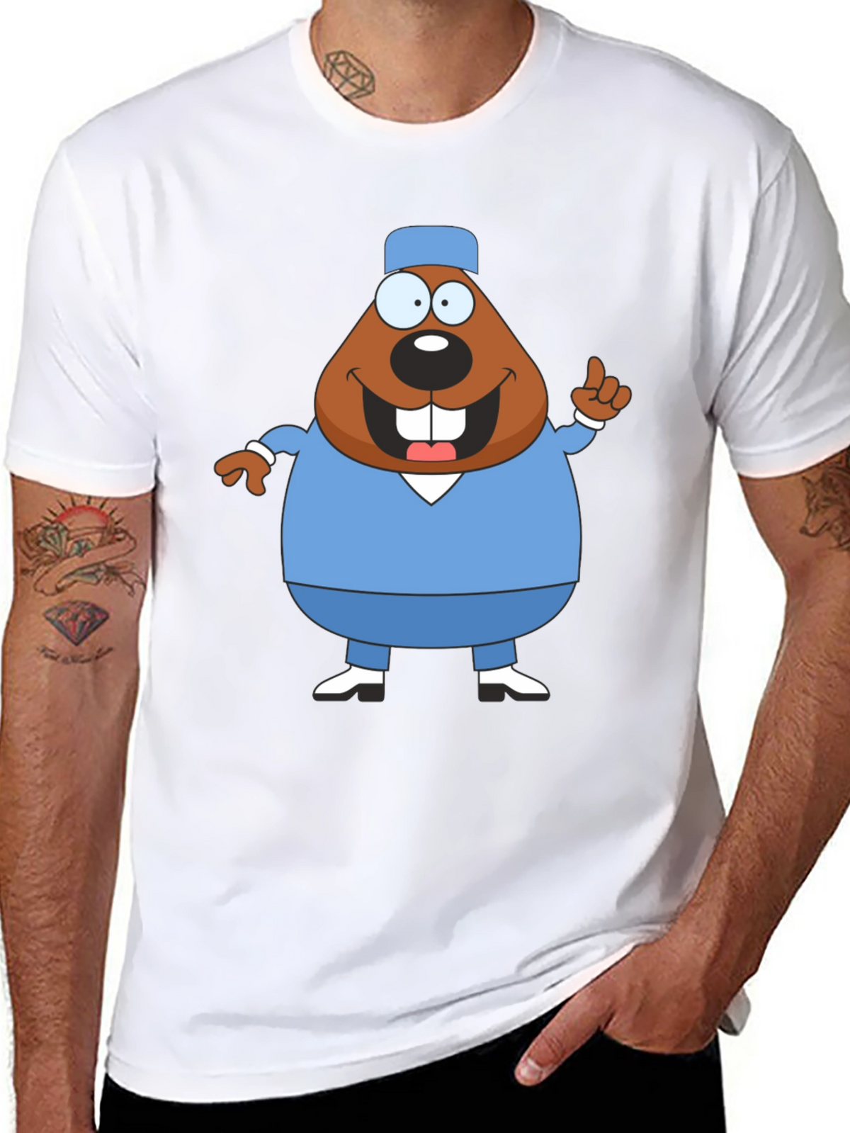 Cartoon Beaver Doctor T-Shirt