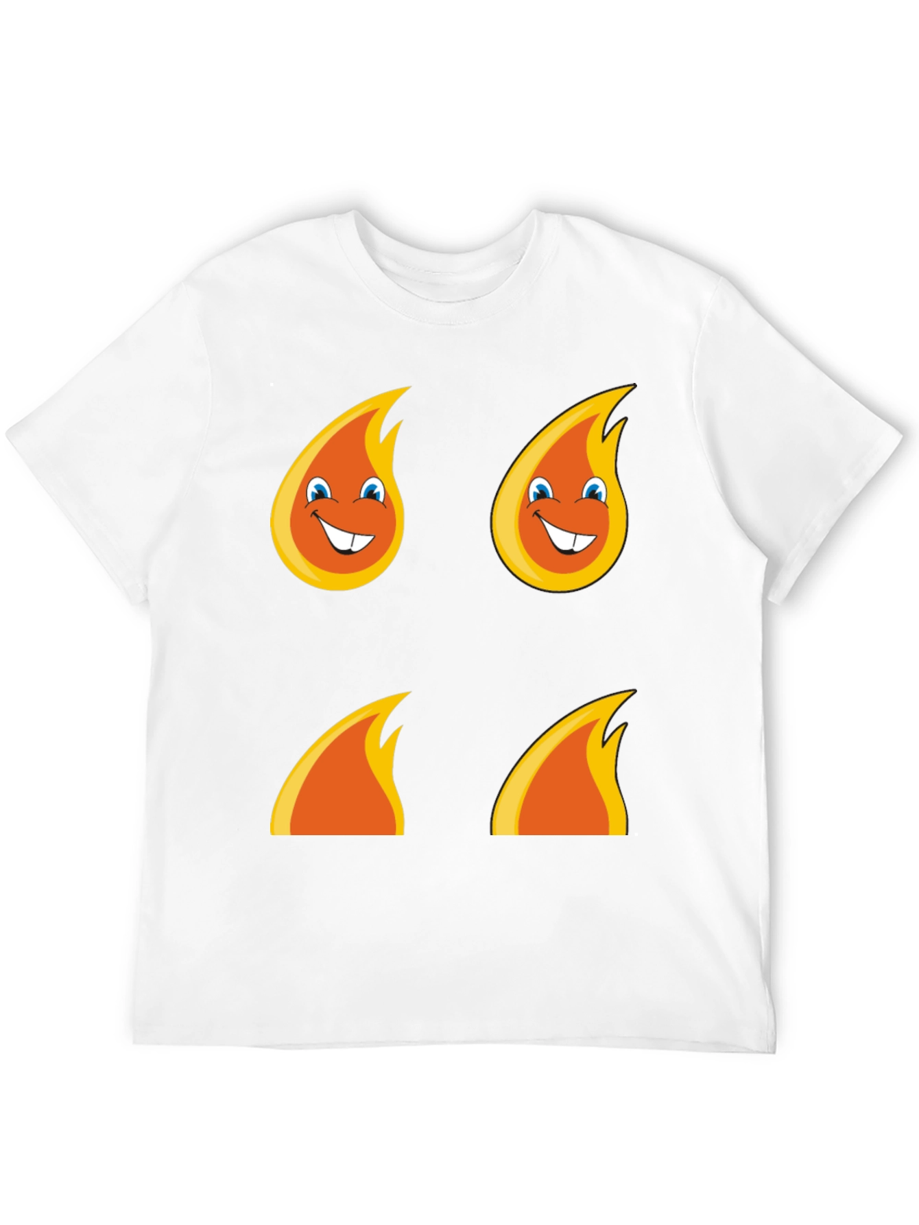 Funny Flame Graphic T-Shirt - Black Cotton Tee