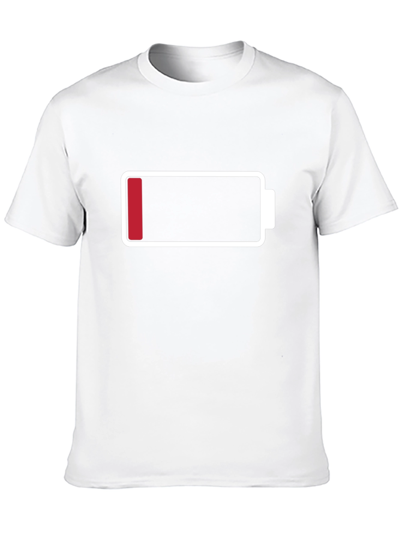 Low Battery Graphic Mens T-Shirt - Black Cotton Tee