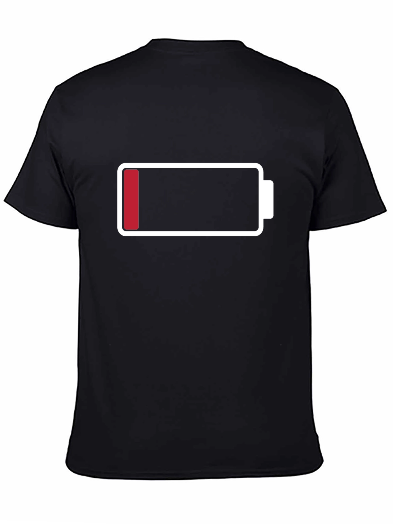 Low Battery Graphic Mens T-Shirt - Black Cotton Tee