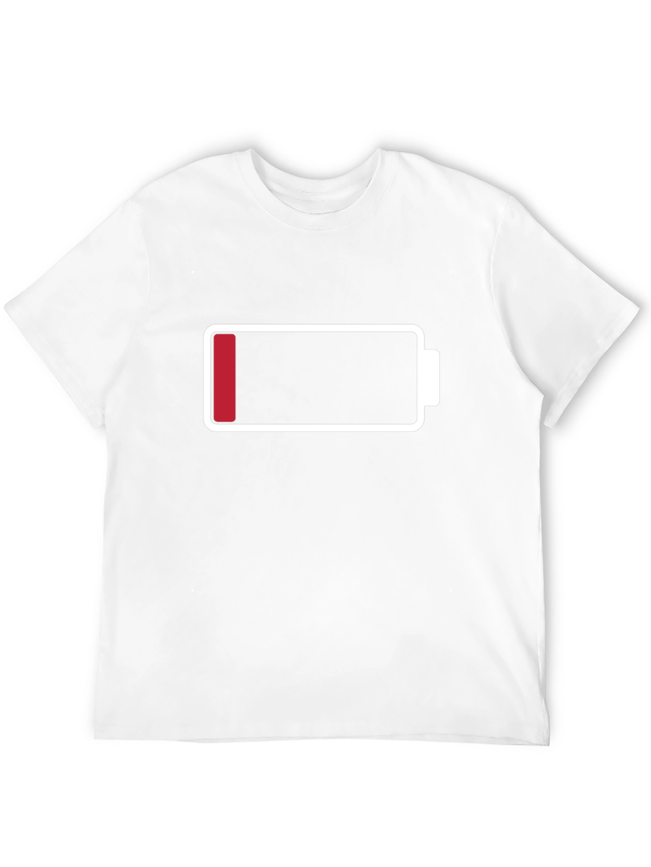 Low Battery Graphic Mens T-Shirt - Black Cotton Tee