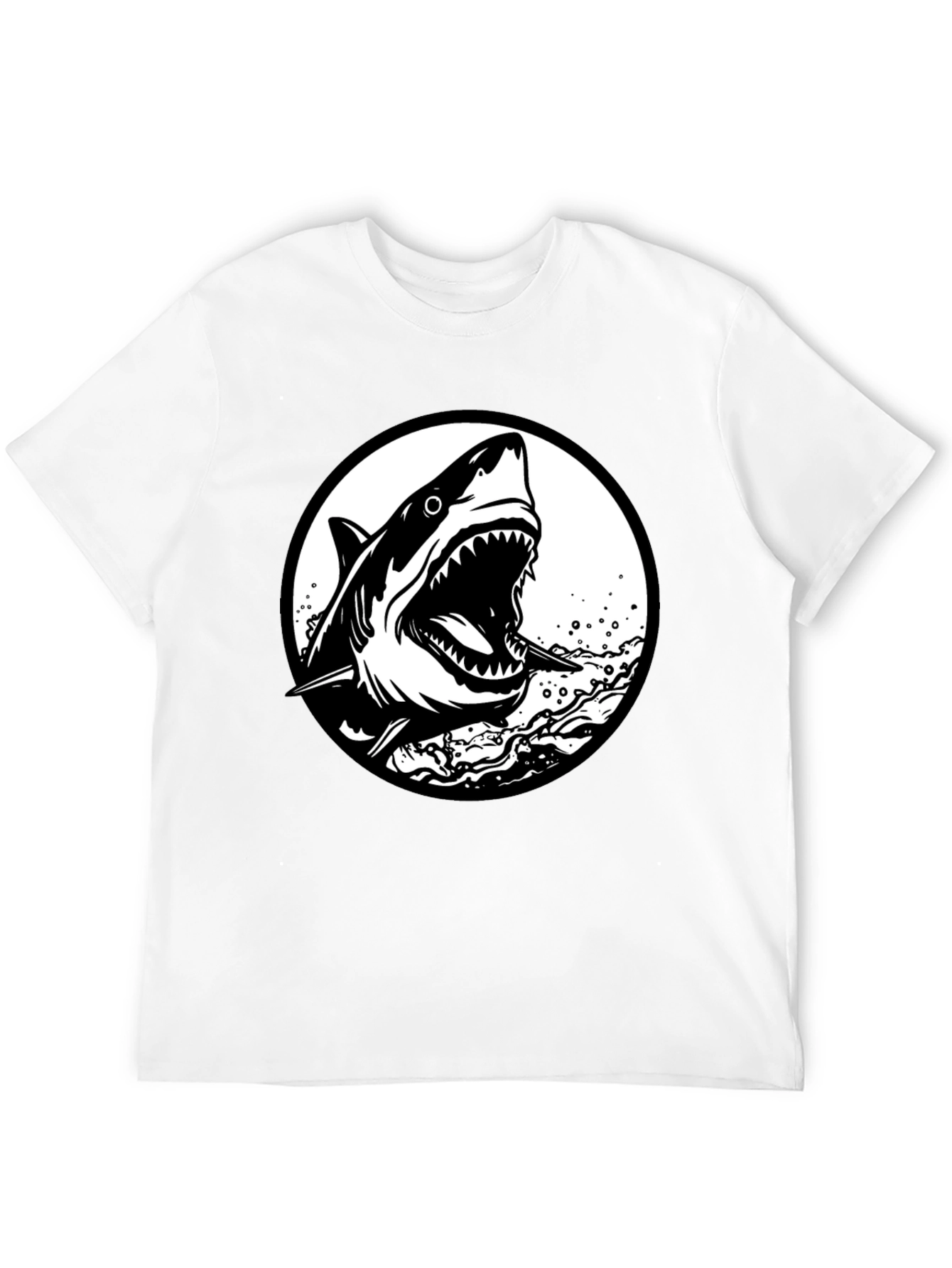 Shark Graphic Black T-Shirt - Fierce Ocean Design