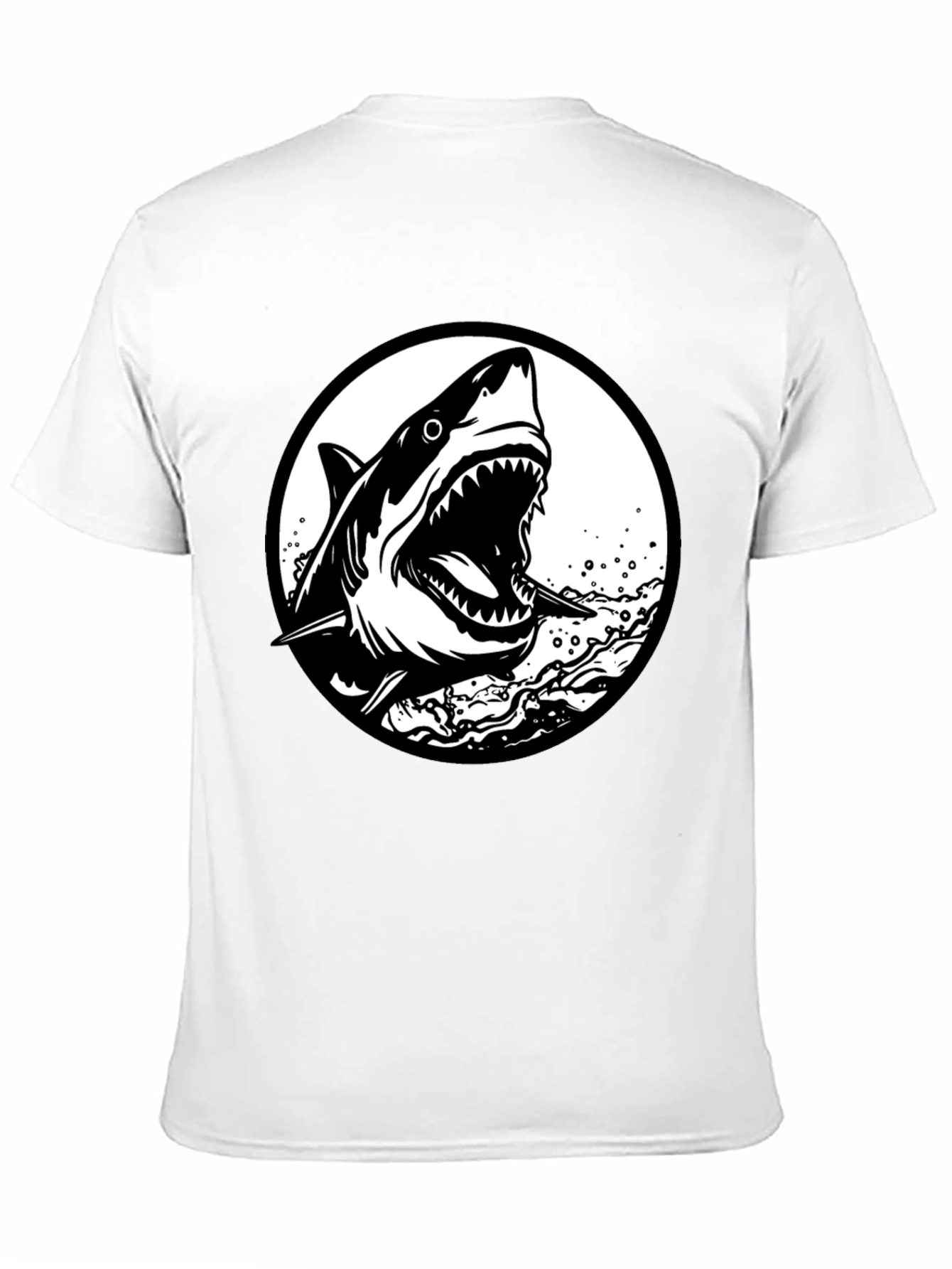 Shark Graphic Black T-Shirt - Fierce Ocean Design
