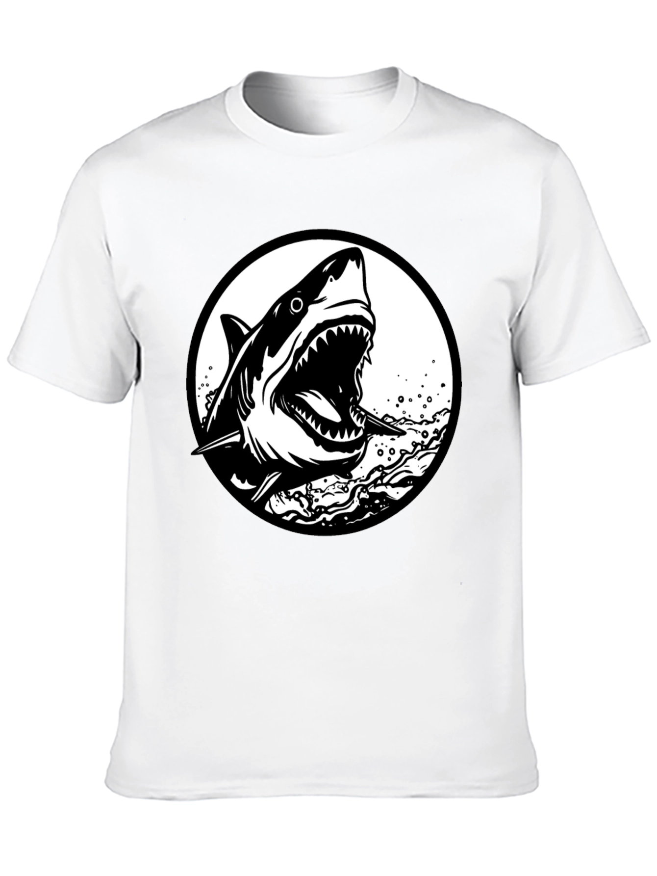 Shark Graphic Black T-Shirt - Fierce Ocean Design