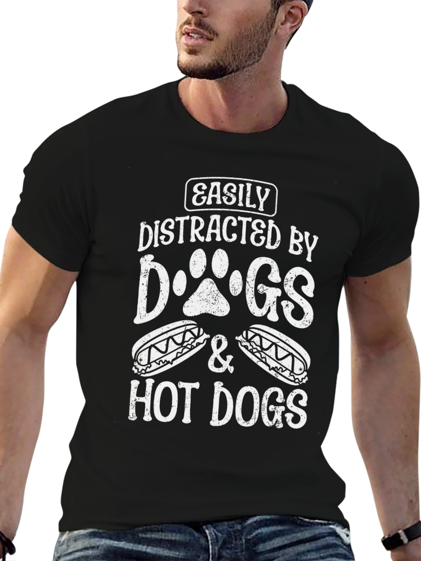 Easily Distracted by Dogs & Hot Dogs T-Shirt